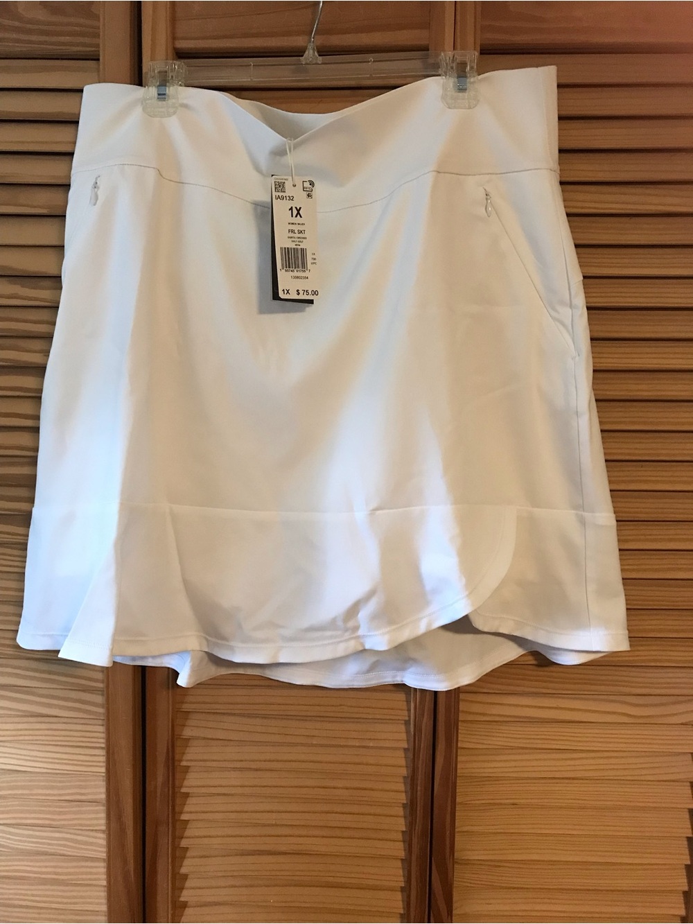 Adidas White Women's Athletic Skort, Sz 1X, NWT